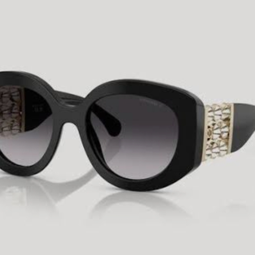 CHANEL Black and Gold Oversized Sunglasses